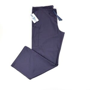 Fundamentals Unisex Drawstring Waist Pocket Scrub Pants Navy‎ Size M